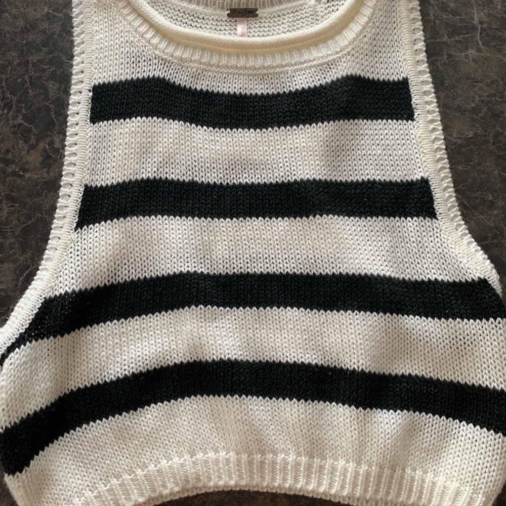 Stripe sweater crop tank